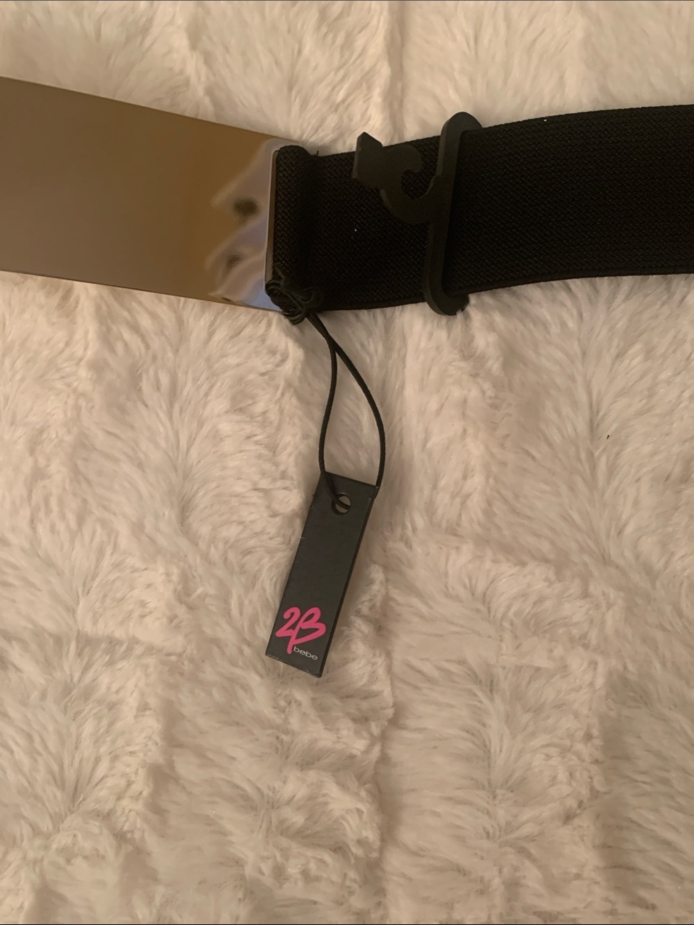 2B Bebe Black and Gold fashion belt - Picture 3 of 6